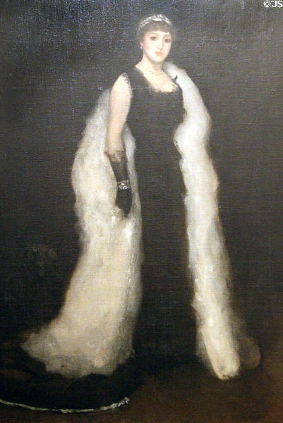 Arrangement in Black No. 5: Lady Meux (1881) by James McNeill Whistler at Honolulu Academy of Arts. Honolulu, HI.