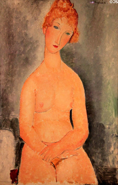 Seated Nude (1918) by Amedeo Modigliani at Honolulu Academy of Arts. Honolulu, HI.