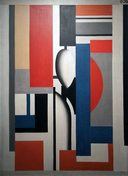 Abstraction (1926) painting by Fernand Léger at Honolulu Academy of Arts. Honolulu, HI.