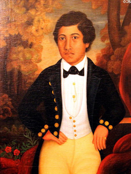 William Charles Lunalilo, as a boy painting (1847) by Joel Blakeslee Knapp at Bishop Museum. Honolulu, HI.