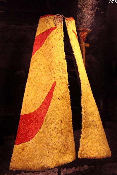 Feathered cape ('ahu'ula) (c1893) at Bishop Museum. Honolulu, HI.