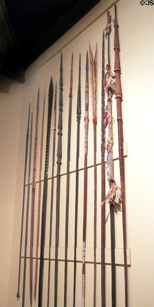 Micronesian Pacific spear collection at Bishop Museum. Honolulu, HI.