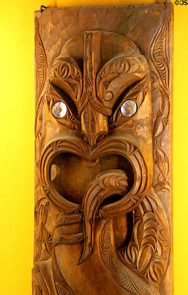 Maori carving from New Zealand at Bishop Museum. Honolulu, HI.