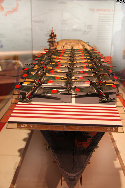 Japanese aircraft carrier Akagi model at Arizona Memorial museum. Honolulu, HI.