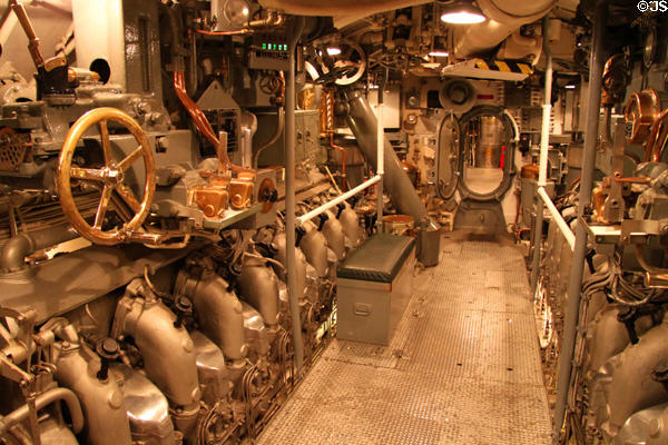 Diesel engines of USS Bowfin Submarine. Honolulu, HI.