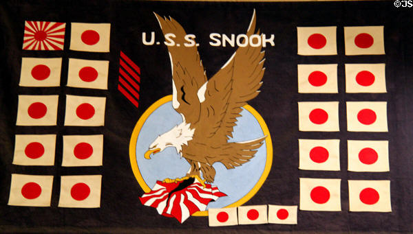 USS Snook battle flag at USS Bowfin Submarine Museum. Honolulu, HI.
