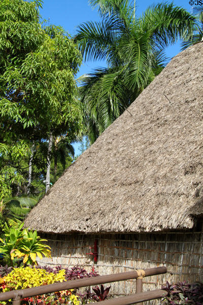 Chief's Dwelling (Vale Levu) in Fijian village at Polynesian Cultural Center. Laie, HI.