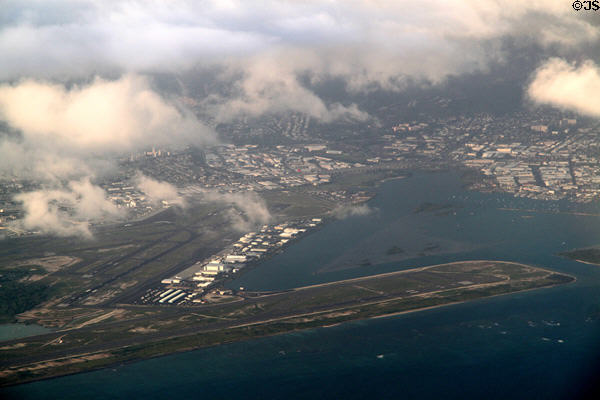 Honolulu airport from the air. HI.
