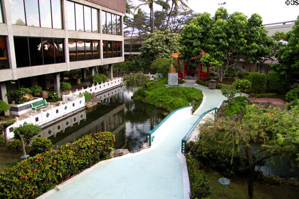 Chinese garden at Honolulu airport. HI.