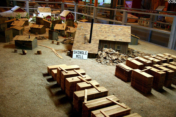 Model of early-American shingle mill at Mini-Americana Barn Museum. South Amana, IA.