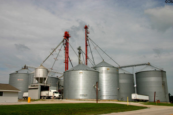 Typical prairie farm silos. West Amana, IA.