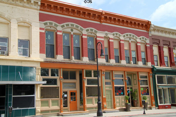 Heritage commercial buildings with cast iron front (521-523 S. Main St.). Council Bluffs, IA.