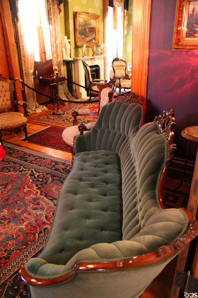 Parlor settee at Dodge House. Council Bluffs, IA.