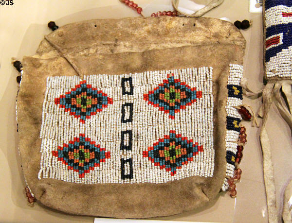 Sioux(?) beaded medicine bag at Union Pacific Railroad Museum. Council Bluffs, IA.