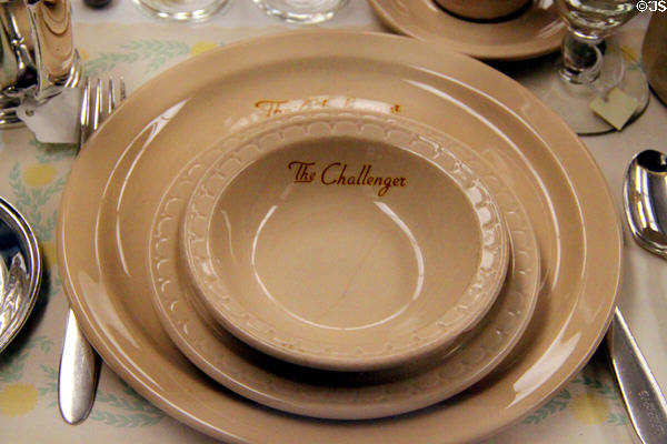 Challenger dining pattern plates (1937-54) at Union Pacific Railroad Museum. Council Bluffs, IA.
