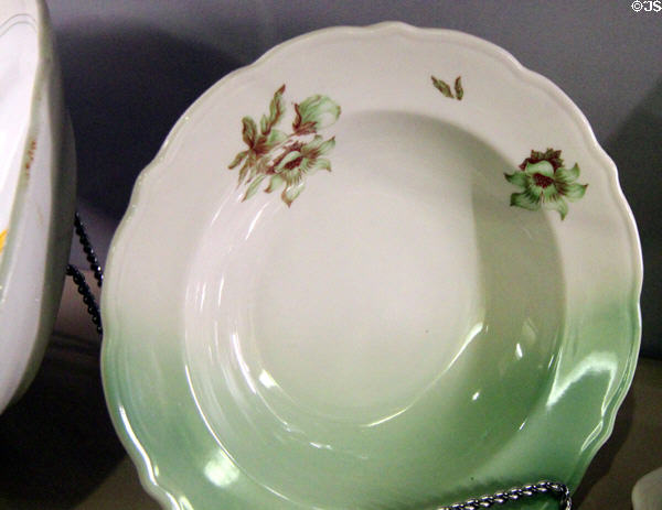 Desert Flower pattern China for Union Pacific dome dining cars (1955-mid 1960s) at Union Pacific Railroad Museum. Council Bluffs, IA.