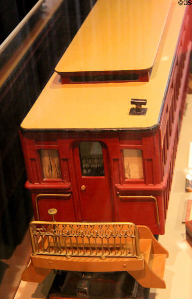 Model (1920s) of Abraham Lincoln's funeral car built in Union Pacific Omaha shops at Union Pacific Railroad Museum. Council Bluffs, IA.