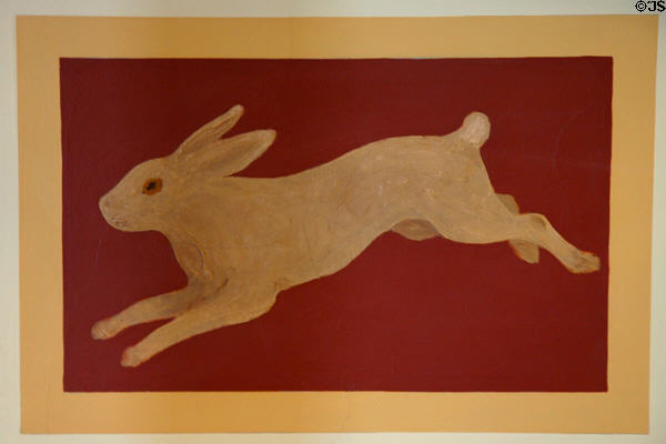 Rabbit stenciled in halls of Iowa State Capitol. Des Moines, IA.