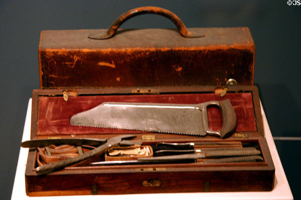 Civil War surgical kit of Maj. William L. Houston at Historical Museum of Iowa. Des Moines, IA.