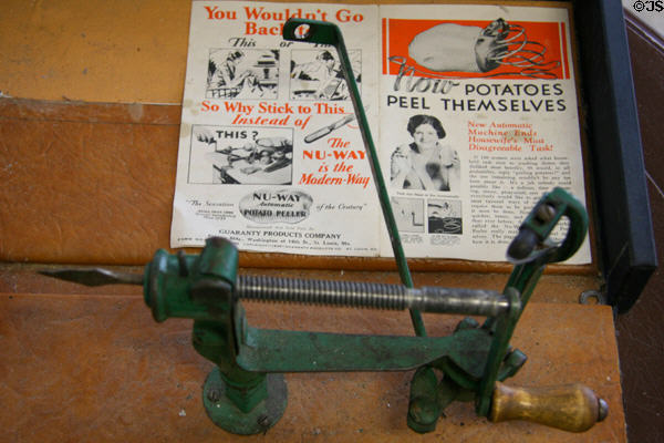 Antique automatic potato peeler at Idaho Potato Museum. Blackfoot, ID.