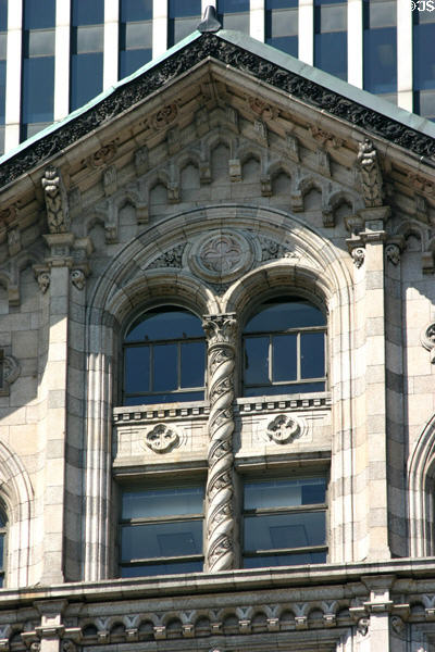 Mixture of Romanesque & Gothic features of Monroe Building. Chicago, IL.
