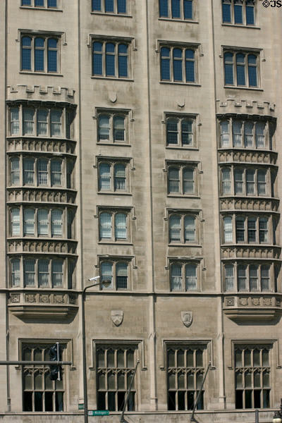 Bay windows of The University Club. Chicago, IL.