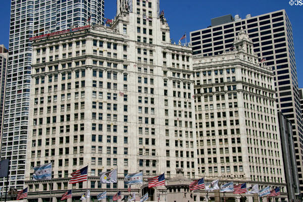Facade of Wrigley Building. Chicago, IL.
