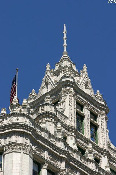 Details of roofline of Wrigley Building. Chicago, IL.