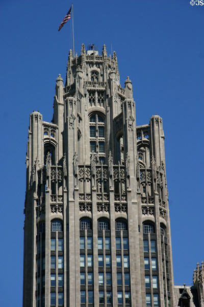 Crown of Tribune Tower. Chicago, IL.