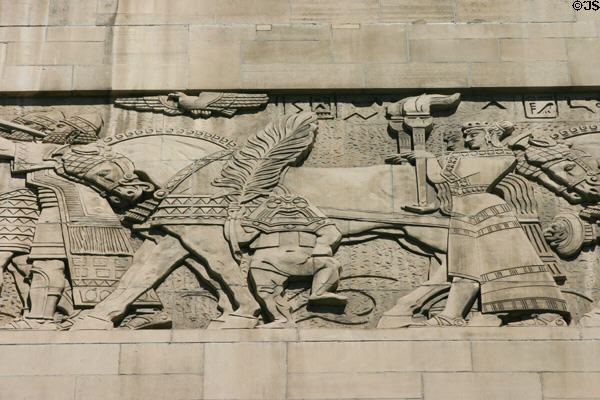 Babylonian procession relief on InterContinental Chicago building. Chicago, IL.