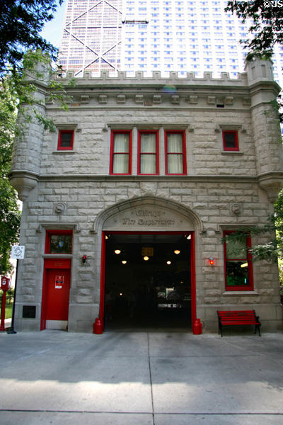Chicago Fire Department Station 98 (1902) (202 Chicago Ave.). Chicago, IL. Architect: Charles Hermann.