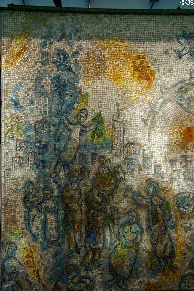Marc Chagall's mosaic detail of group of people at Chase Tower. Chicago, IL.