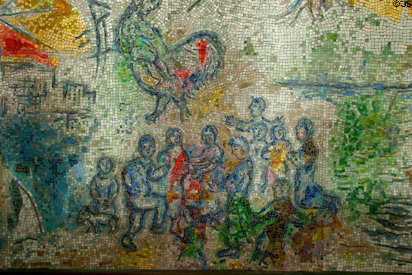 Marc Chagall's mosaic detail of dancing group at Chase Tower. Chicago, IL.