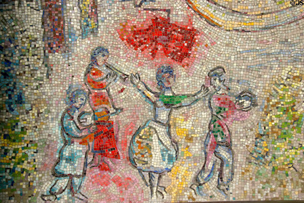 Marc Chagall's mosaic detail of musicians & dancers at Chase Tower. Chicago, IL.