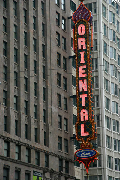 Oriental Theater (1926) (23 floors) (32 West Randolph). Chicago, IL. Architect: C.W. Rapp & Geo. L. Rapp.