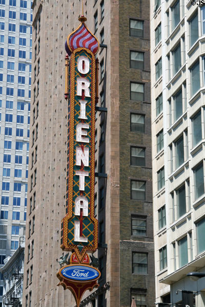 Oriental Theater sign. Chicago, IL.