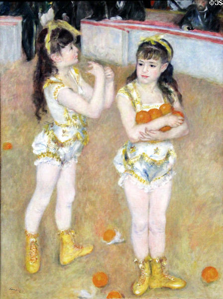 Acrobats at Cirque Fernando painting (1879) by Pierre-Auguste Renoir at Art Institute of Chicago. Chicago, IL.