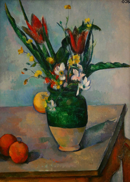 Vase of Tulips painting (1890-2) by Paul Cézanne at Art Institute of Chicago. Chicago, IL.