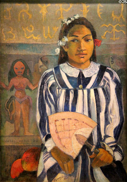 Ancestors of Tehamana painting (1893) by Paul Gauguin at Art Institute of Chicago. Chicago, IL.