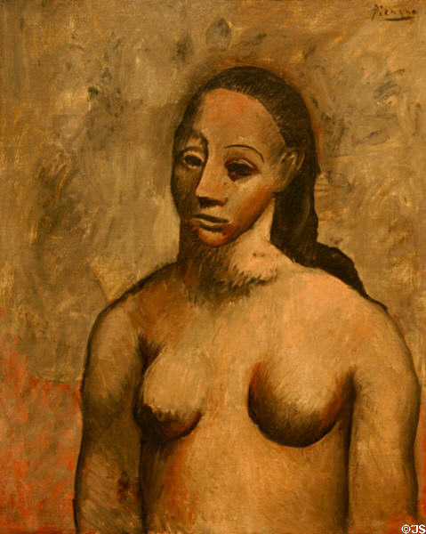 Half-length female nude painting (1906) by Pablo Picasso at Art Institute of Chicago. Chicago, IL.