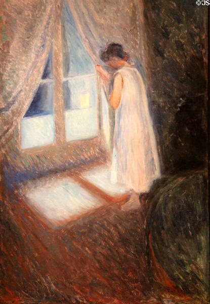 Girl Looking Out the Window painting (1892) by Edvard Munch at Art Institute of Chicago. Chicago, IL.