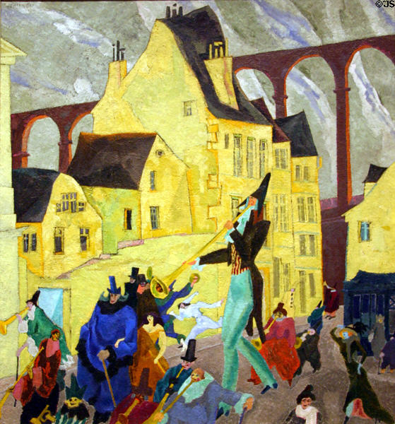 Carnival in Arcueil painting (1911) by Lyonel Feininger at Art Institute of Chicago. Chicago, IL.