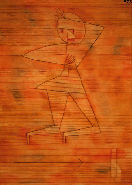 Fleeing Ghost painting (1929) by Paul Klee at Art Institute of Chicago. Chicago, IL.