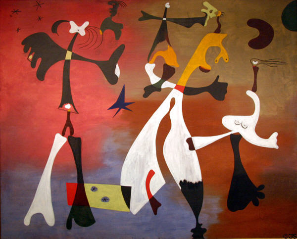 Personages with Stars painting (1933) by Joan Miró at Art Institute of Chicago. Chicago, IL.