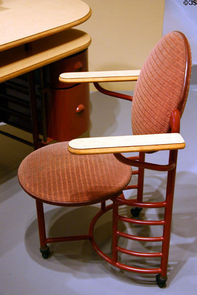 Frank Lloyd Wright designed office chair (1936-9) for Johnson Wax Co. of Racine, WI, at Art Institute of Chicago. Chicago, IL.