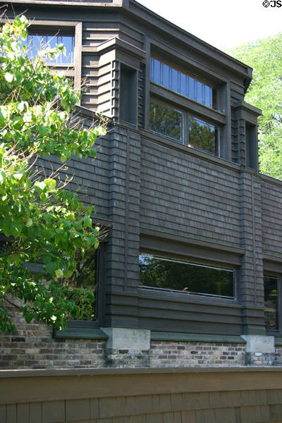 Octagonal section of F.L. Wright's home, a shaped he used freely early in his career. Oak Park, IL.