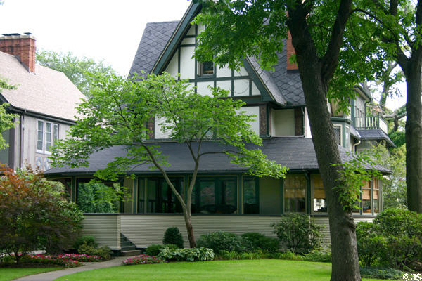 Harrison P. Young House (1895) (334 North Kenilworth Ave.). Oak Park, IL. Architect: Frank Lloyd Wright.