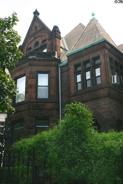 Brownstone facade of Joseph G. Coleman House. Chicago, IL.