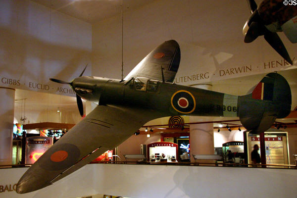 British Spitfire Mark 1A fighter (1940) at Museum of Science & Industry. Chicago, IL.
