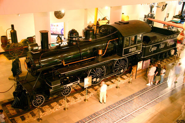 Empire State Express locomotive 999 which in 1893 set a world speed record of 112.5 mph at Museum of Science & Industry. Chicago, IL.